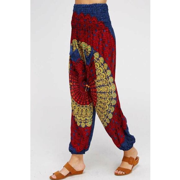 Velzera Other - Low Rise Harem Pants Rangoli Print Pink